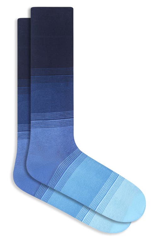 Bugatchi Ombré Colorblock Dress Socks in Classic Blue