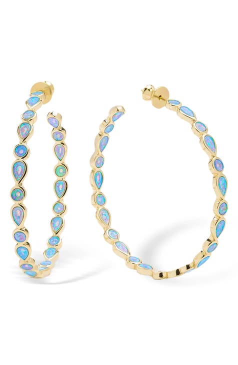 Isla Imitation Opal Hoop Earrings