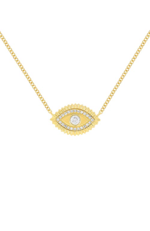 EF Collection Evil Eye Diamond Pendant Necklace in 14K Yellow Gold at Nordstrom