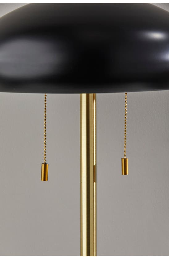 Adesso Lighting Cap Floor Lamp In Black Antique Brass