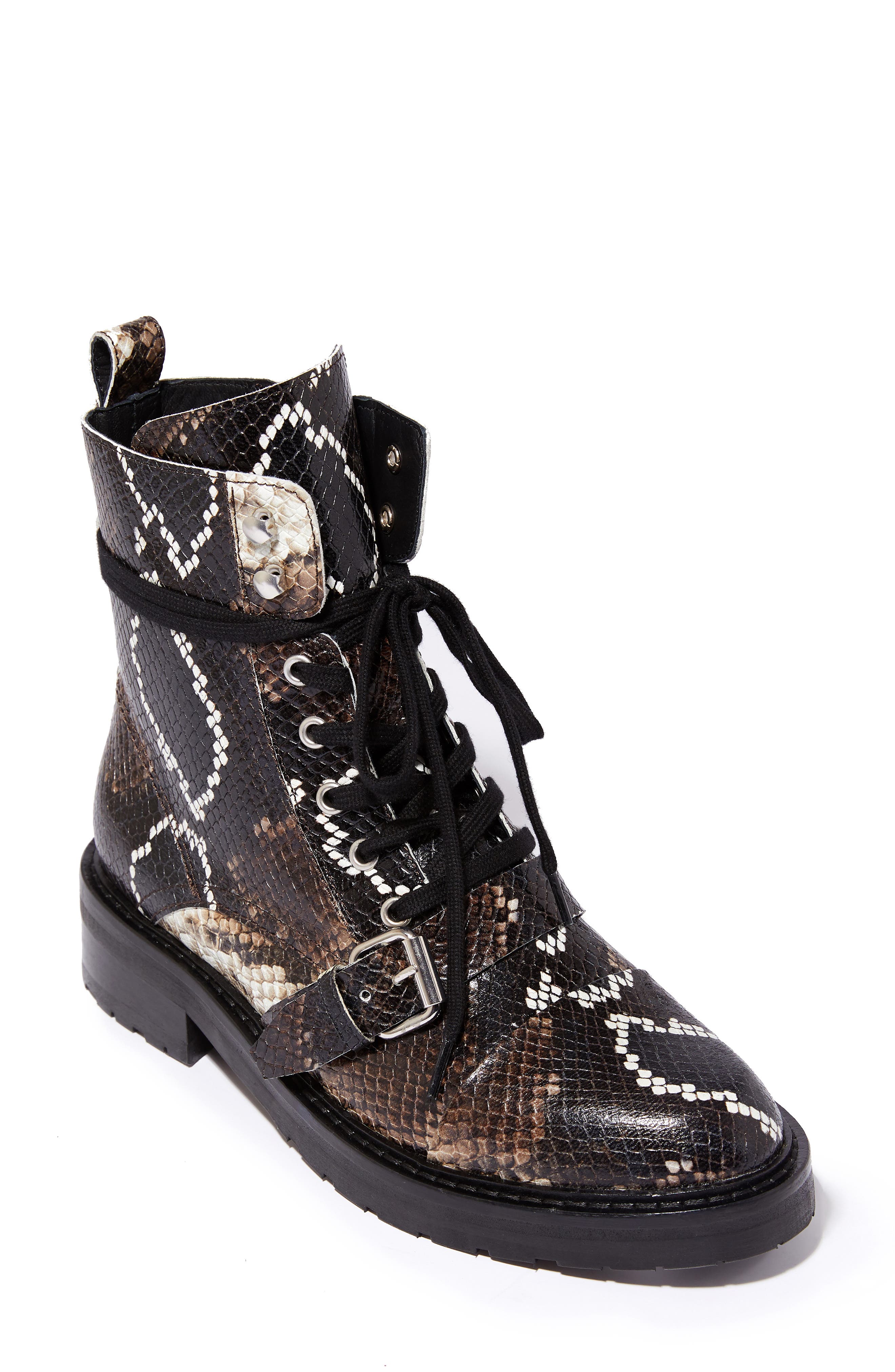 Allsaints Donita Snakeskin-embossed Leather Boots In Multi Snake Print Leather
