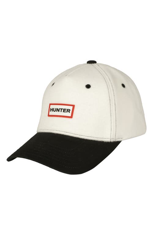 Hunter Logo Baseball Cap in White Willow