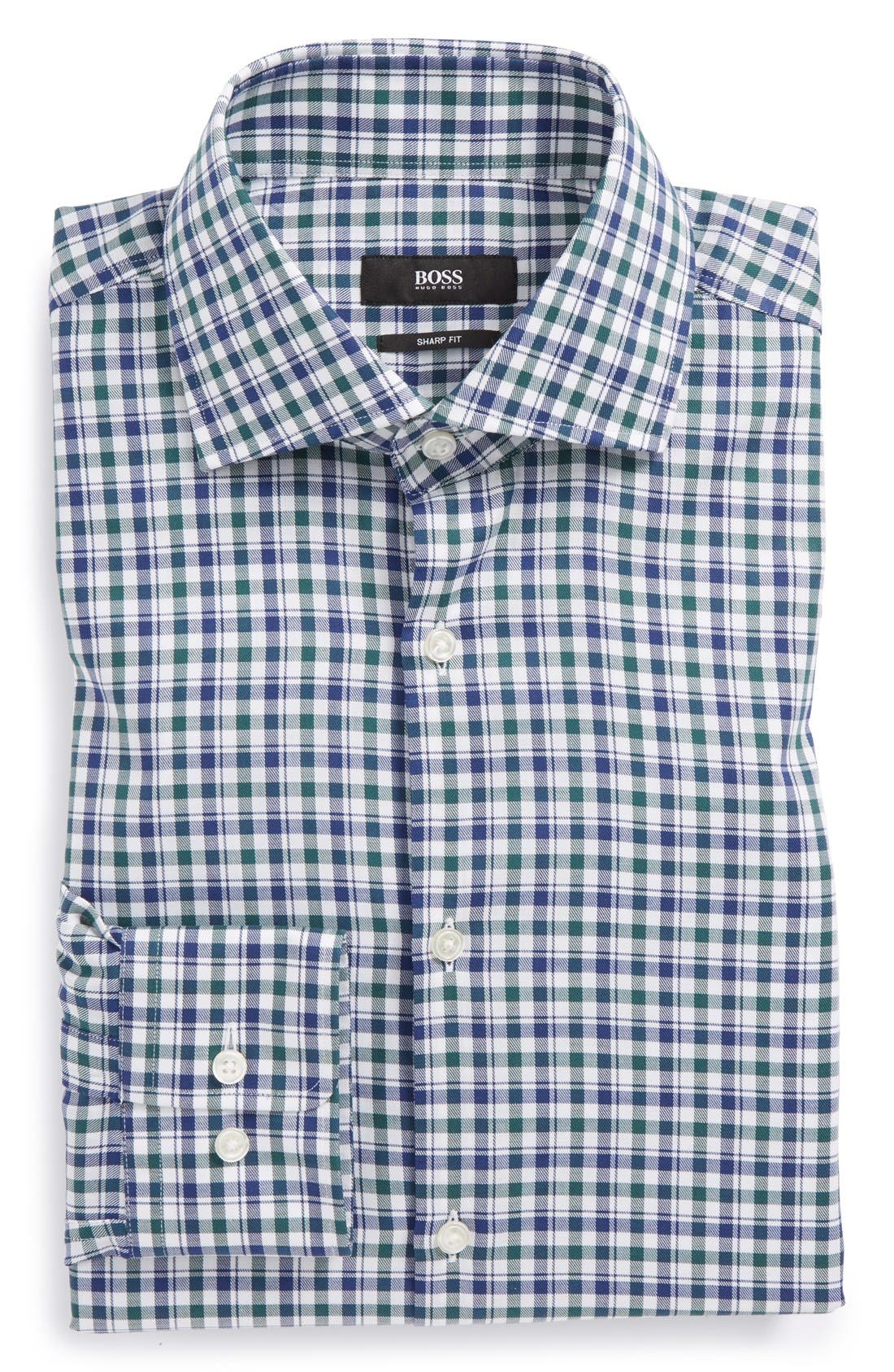BOSS HUGO BOSS 'Miles' Sharp Fit Plaid Dress Shirt Nordstrom