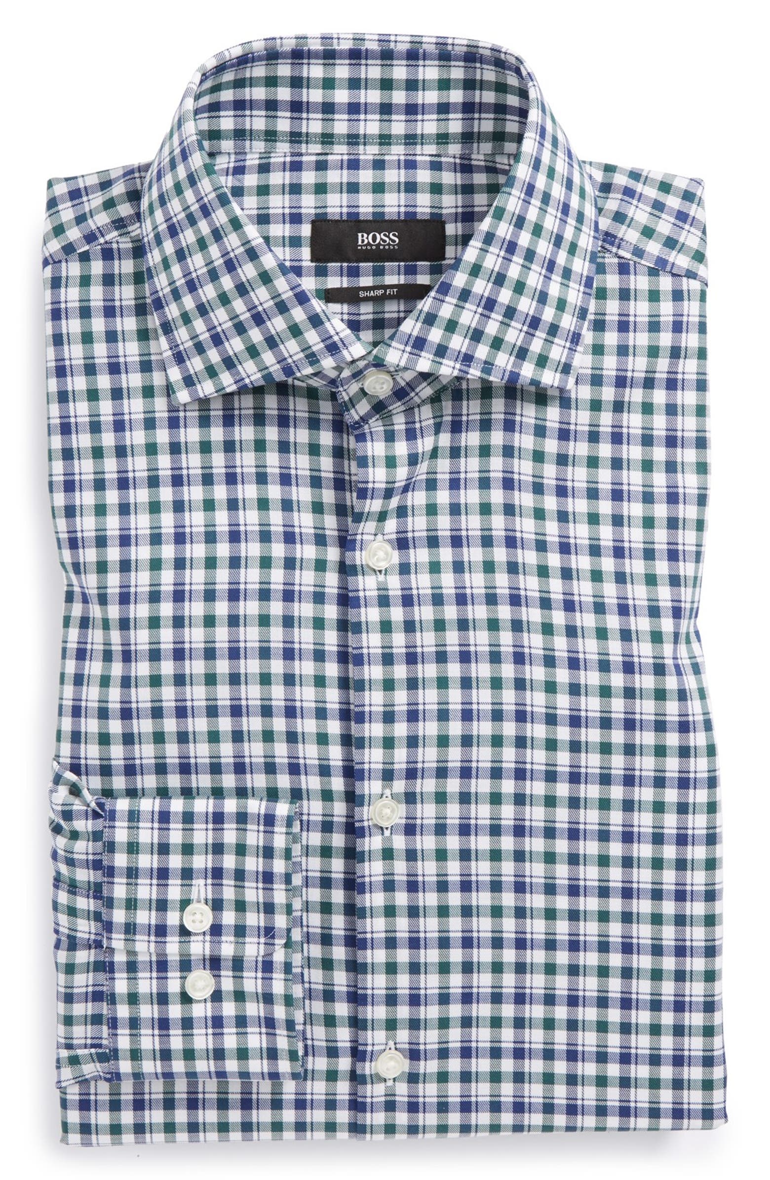 BOSS HUGO BOSS 'Miles' Sharp Fit Plaid Dress Shirt | Nordstrom