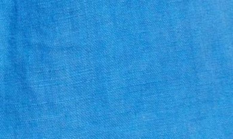 Shop L Agence Zahari Linen Shorts In Palace Blue