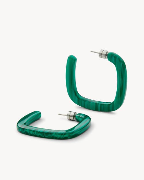 Shop Machete Midi Square Hoops In Malachite