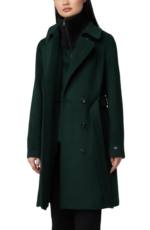 Shop Soia & Kyo Fabianne Belted Wool Blend Coat In Evergreen