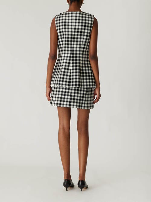 REBECCA TAYLOR REBECCA TAYLOR PHILIPPA CHECK BUTTON FRONT VEST 