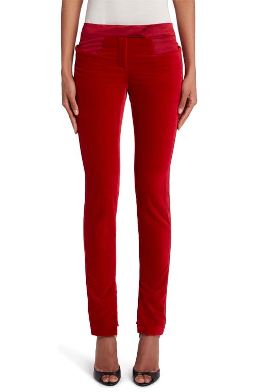 TOM FORD Velveteen Tuxedo Skinny Pants Red at Nordstrom, Us