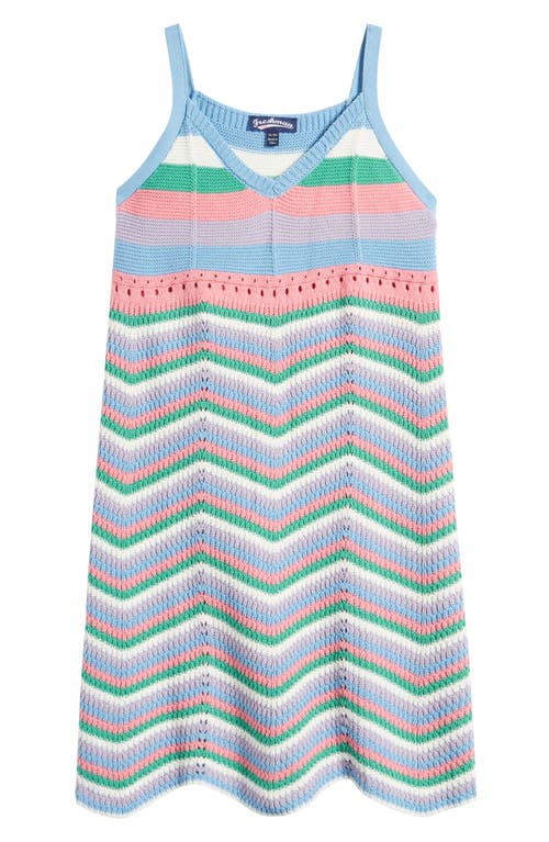 Freshman Kids' Chevron Stripe Knit Sweater Dress in Lollipop Combo