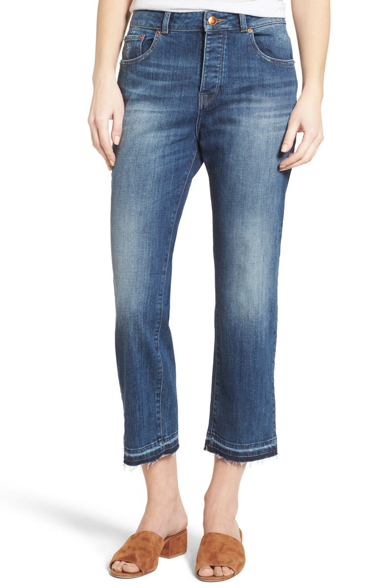 DL1961 Patti High Waist Crop Straight Leg Jeans (Staggered) | Nordstrom