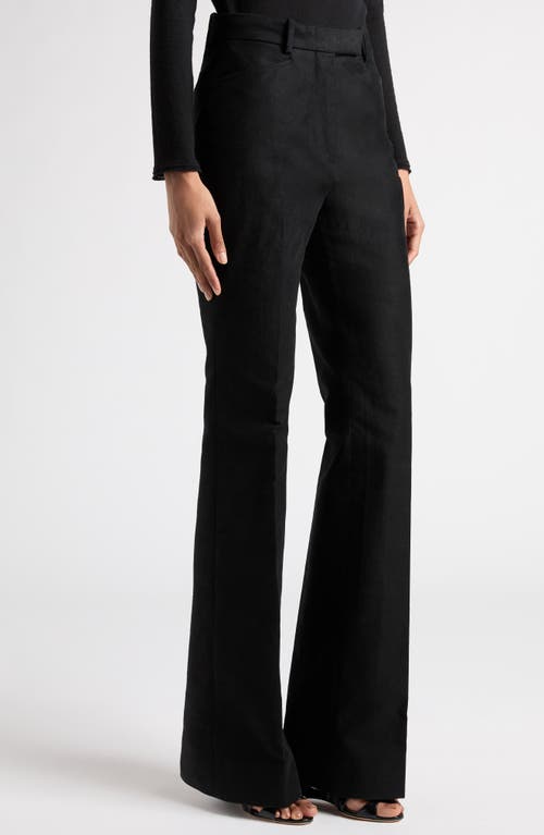 Shop Tom Ford Cotton Moleskin Flare Leg Pants In Black