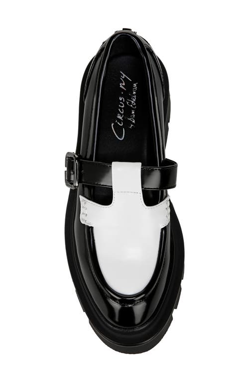 Shop Circus Ny By Sam Edelman Payson Lug Sole T-strap Mary Jane In Black/white