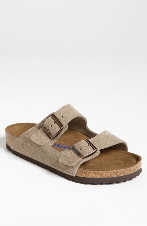 Birkenstock Arizona Soft Slide Sandal in Taupe Suede
