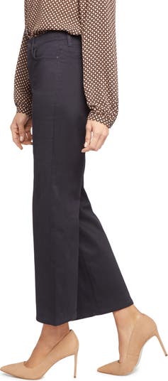 Relaxed Flared Jeans In Stretch Sateen - Black Pearl Black