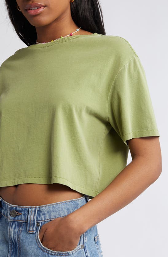Shop Bp. Oversize Crop T-shirt In Olive Fir