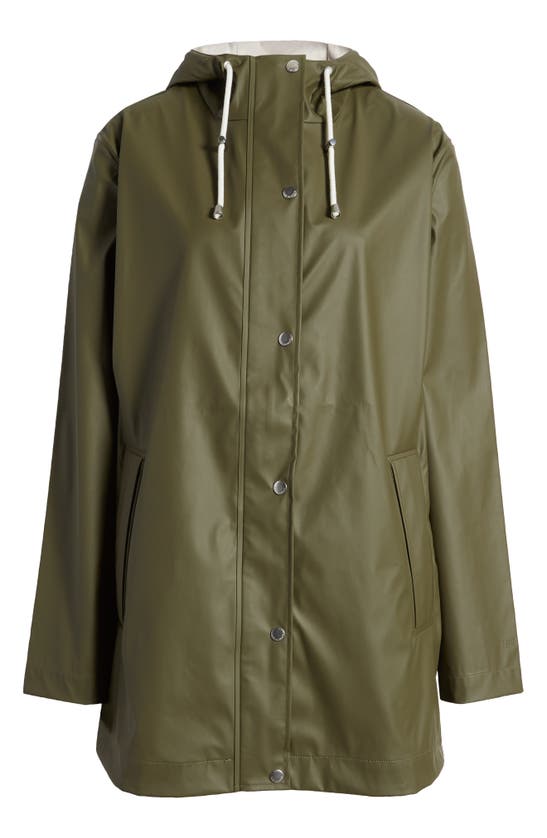 Shop Ilse Jacobsen Hooded Waterproof Rain Jacket In Army