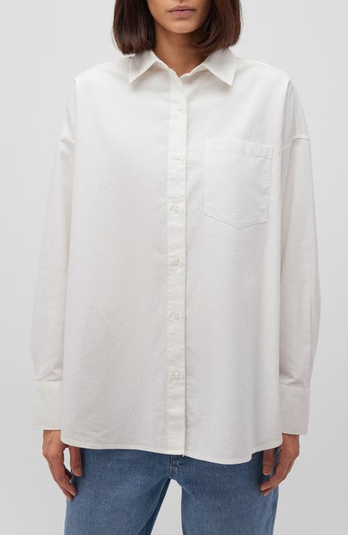 Mavi Jeans Long Sleeve Cotton Button-up Shirt In White