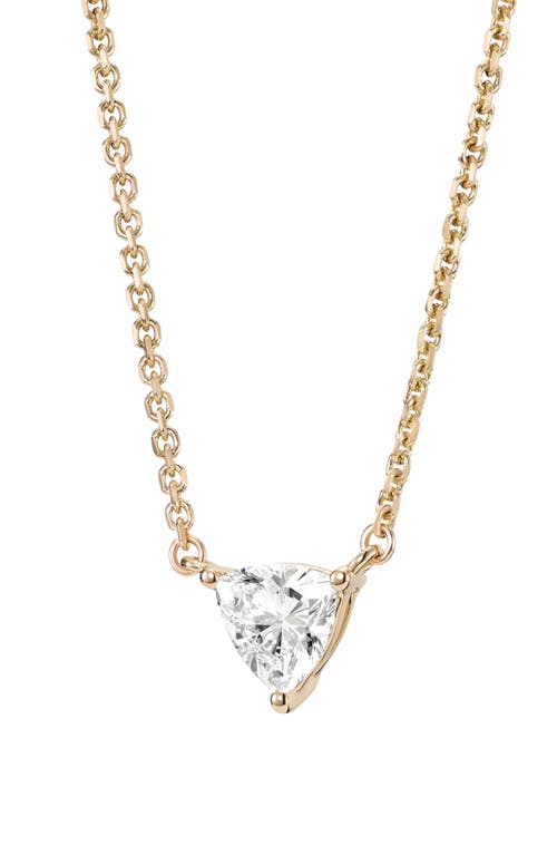 Shop Lightbox 0.375-carat Lab Grown Trillion Diamond Necklace In White/14 Yellow Gold