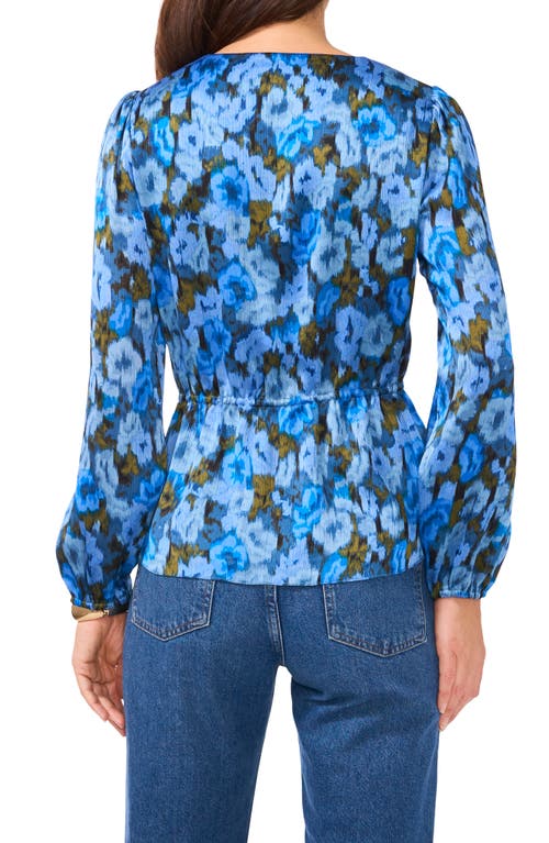 Shop Vince Camuto Print Button-up Top In Royal Azure