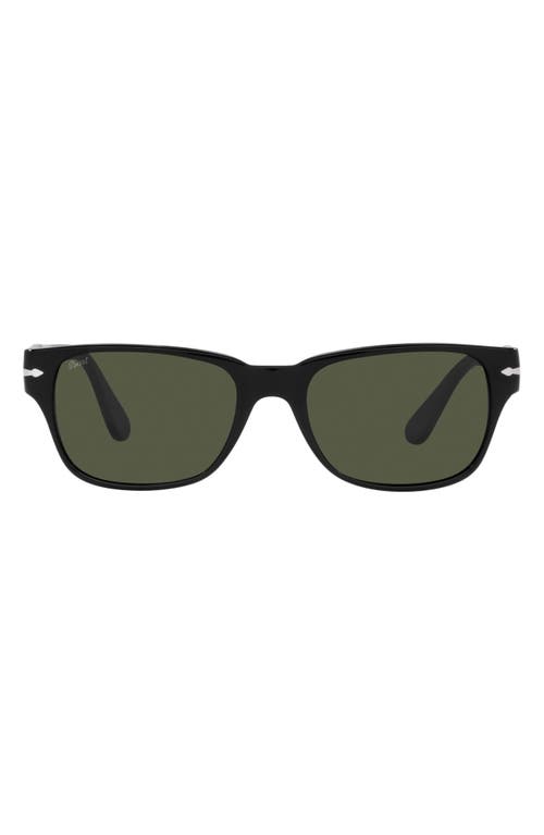 Persol 55mm Rectangular Sunglasses In Black/green