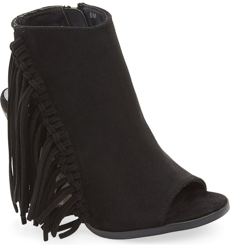 COCONUTS BY MATISSE 'Love In' Fringe Bootie, Main, color, BLACK