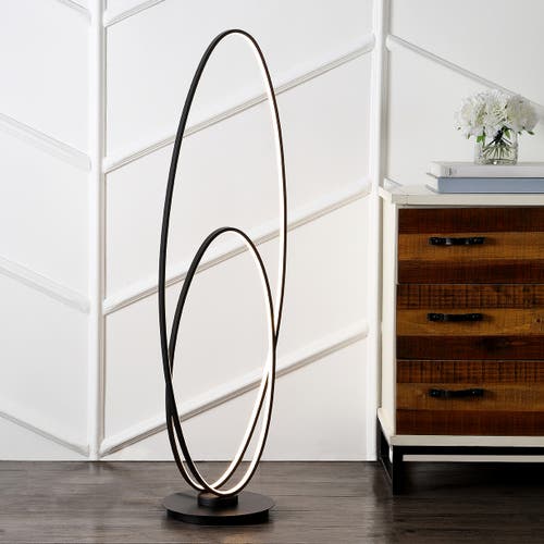 JONATHAN Y JONATHAN Y LOOPER METAL MODERN CONTEMPORARY OVAL DIMMABLE INTEGRATED LED FLOOR LAMP
