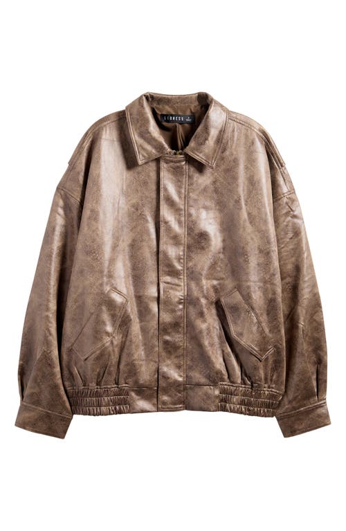 LIONESS LIONESS KENNY FAUX LEATHER BOMBER JACKET