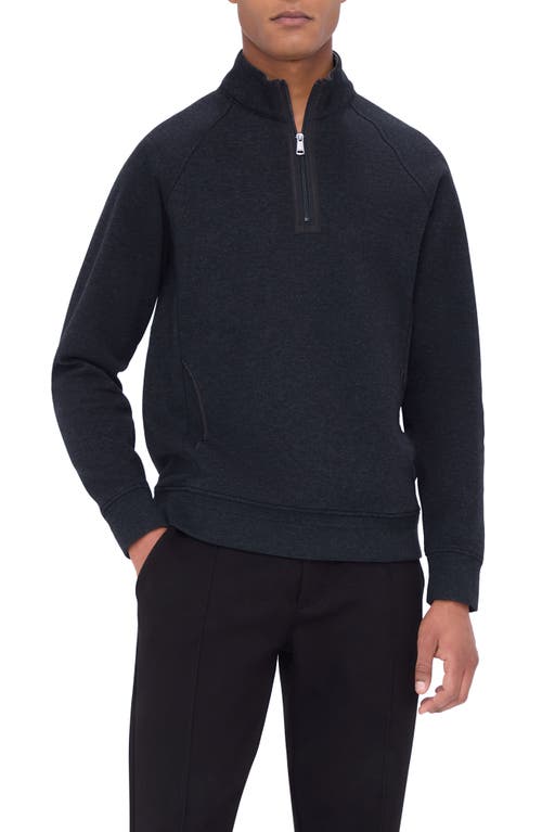 Bugatchi Quarter Zip Pullover In Black