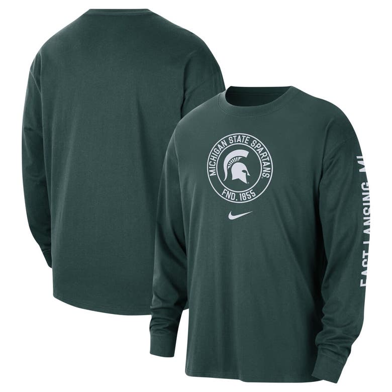 Shop Nike Green Michigan State Spartans Heritage Max90 Long Sleeve T-shirt