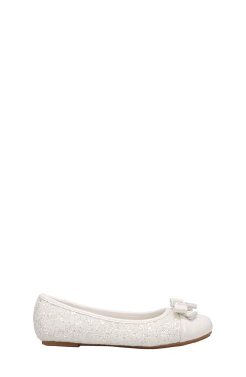 Shop Michael Michael Kors Kenya Lock Glitter Ballet Flat In White/glitter