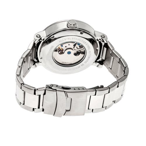 Heritor Automatic Aries Skeleton Dial Bracelet Watch In Silver/black