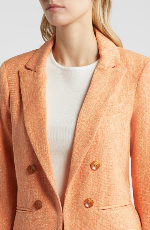 Shop Tahari Asl Tweed Double Breasted Boyfriend Jacket In Salmon