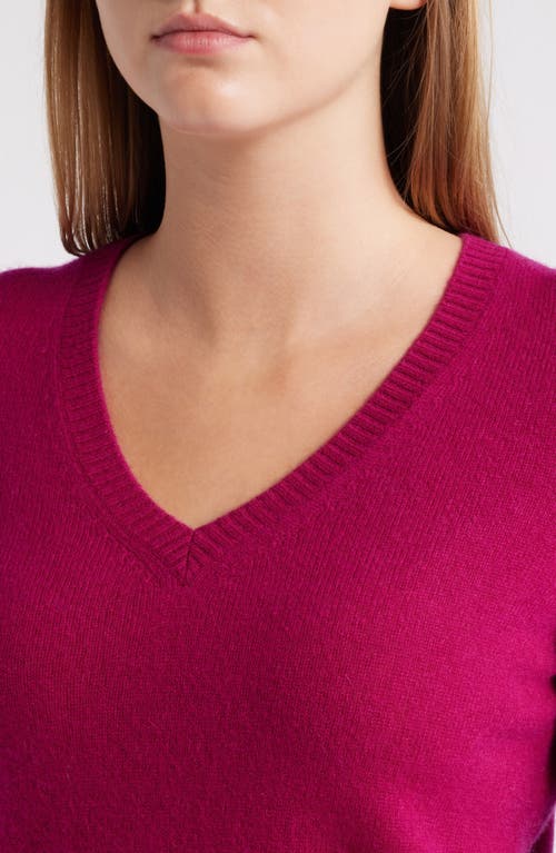 Caslonr Caslon(r) Cashmere V-neck Sweater In Pink Plumier