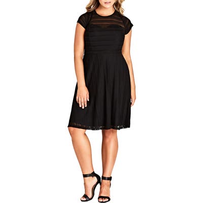 Plus Size City Chic Textured Heart Dress, Black