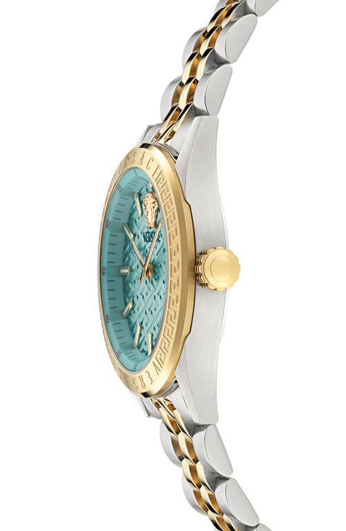 Shop Versace V-code Bracelet Watch, 36mm In Two Tone