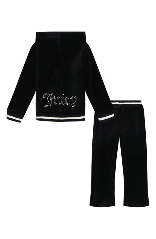 Shop Juicy Couture Kids' Velour Zip Hoodie & Pants Set In Black