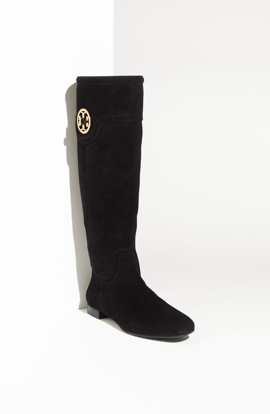 tory burch black suede boots