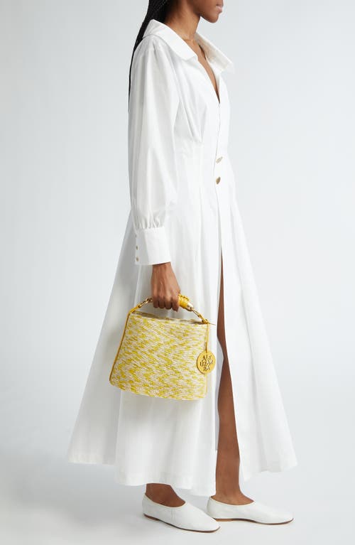 Shop Altuzarra Mini Watermill Straw Handbag In Yellow Pinto