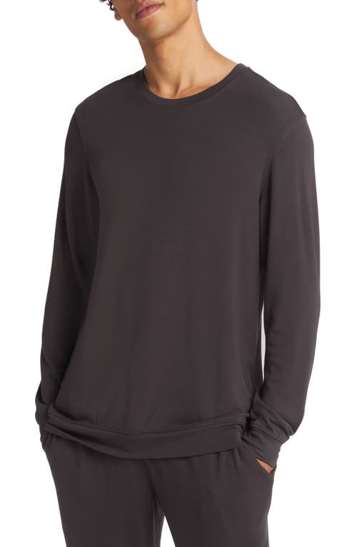 Daniel Buchler Men's Stretch Pajama Long Sleeve T-Shirt in Charcoal