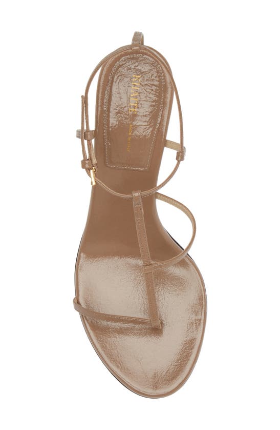Shop Khaite Jones Asymmetric T-strap Sandal In Mud