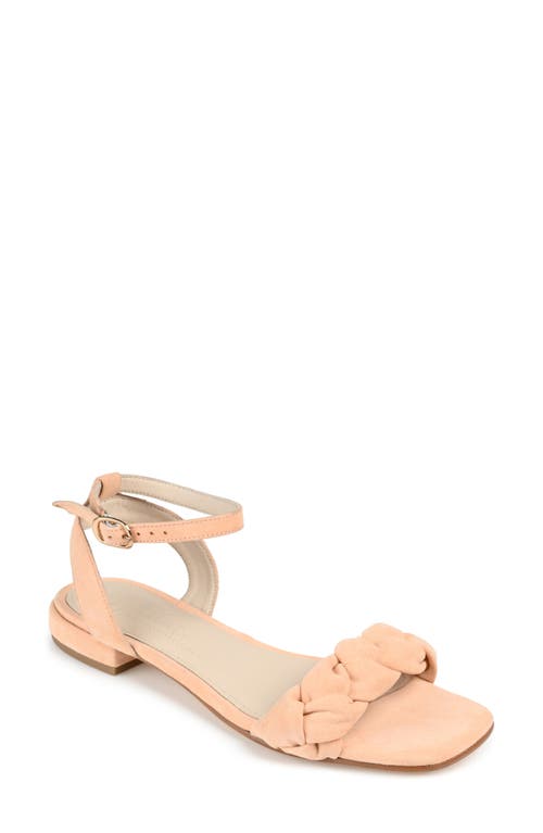 Sellma Braided Ankle Strap Sandal in Coral