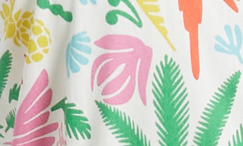 Shop Boden Amy Sleeveless Belted Cotton Shirtdress In Tropical Paradise