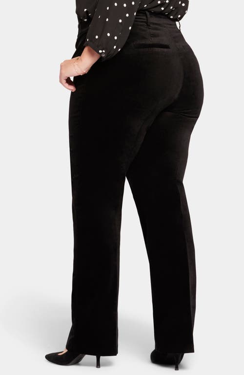 Nydj Straight Leg Velveteen Trouser Pants In Black