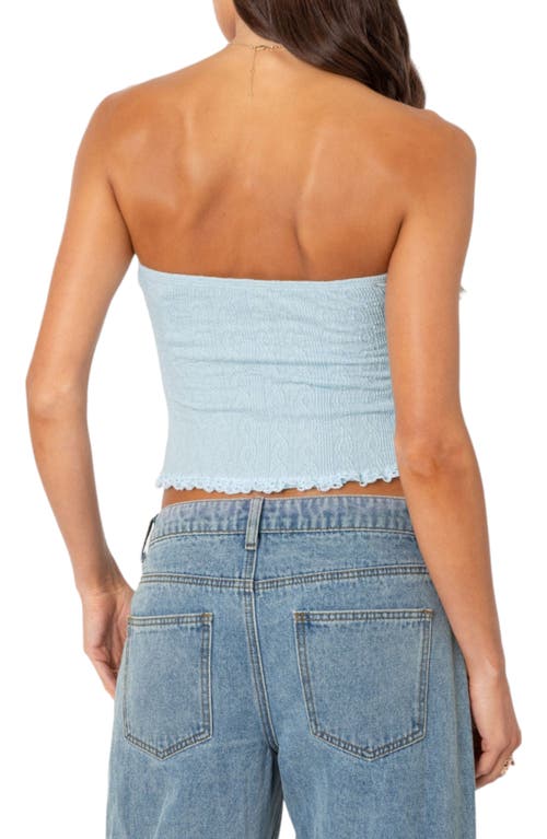 Shop Edikted Lacey Tube Top In Light-blue