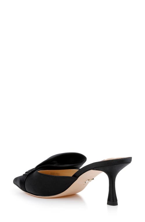 Shop Badgley Mischka Collection Alaya Pointed Toe Mule In Black Satin