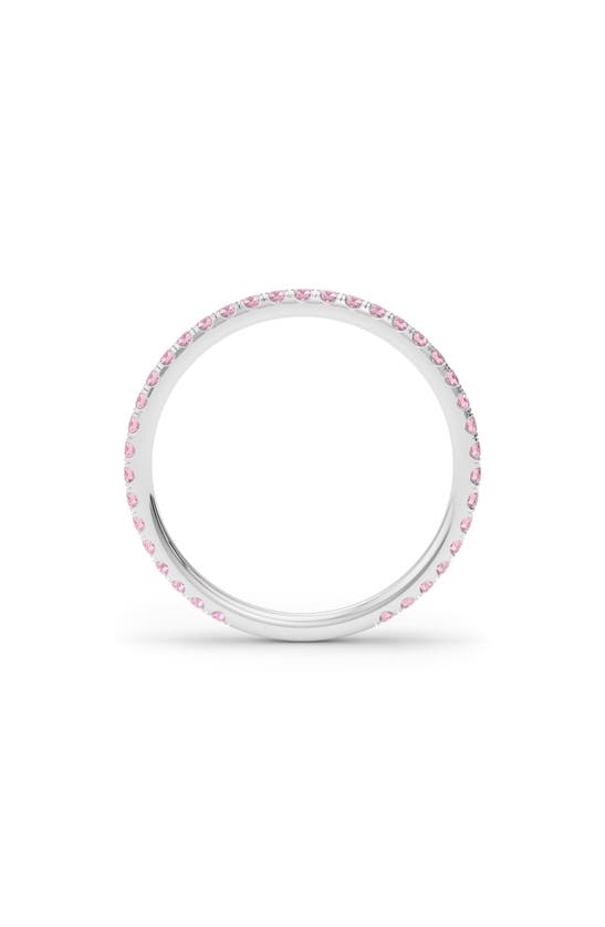 Hautecarat Petite Fancy Pink Lab Created Diamond Eternity Ring In 18k White Gold