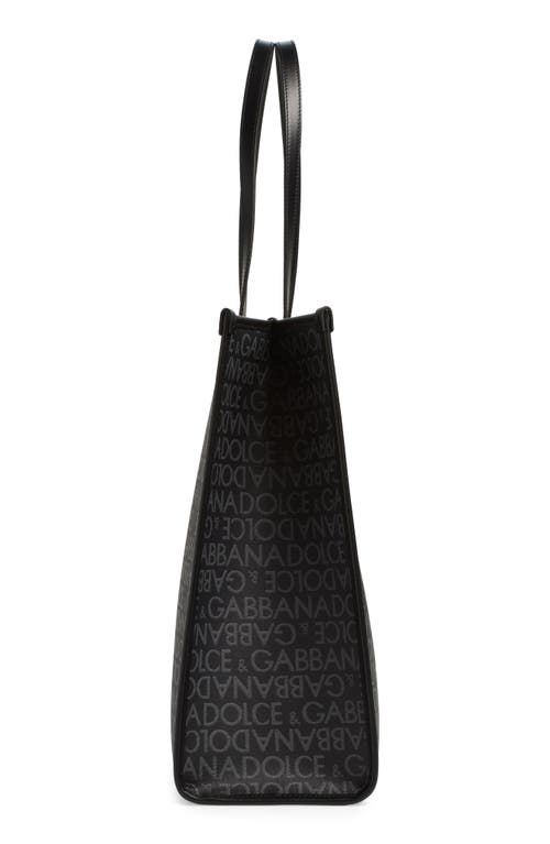 Dolce & Gabbana Dolce&gabbana Logo Jacquard Tote In 8b969 Nero/ Grigio
