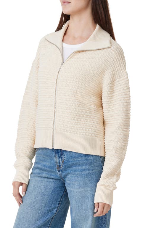 Habitual Cotton Zip Cardigan In Birch