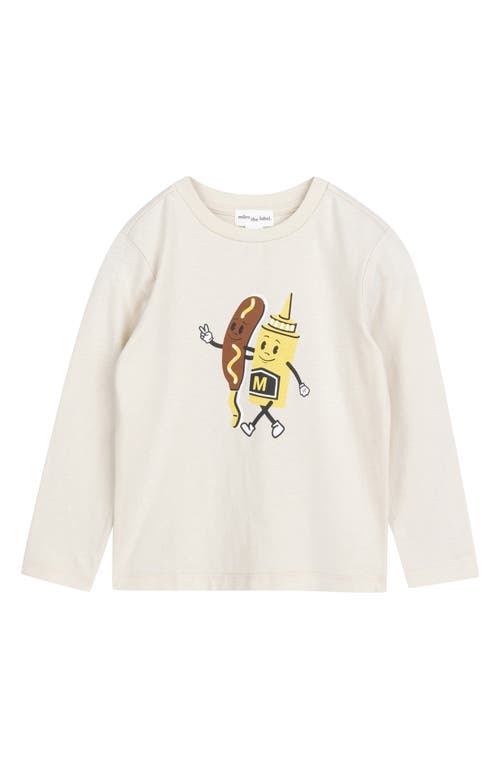 MILES BABY Kids' Mustard & Corn Dog Cotton Jersey Graphic T-Shirt in Beige 